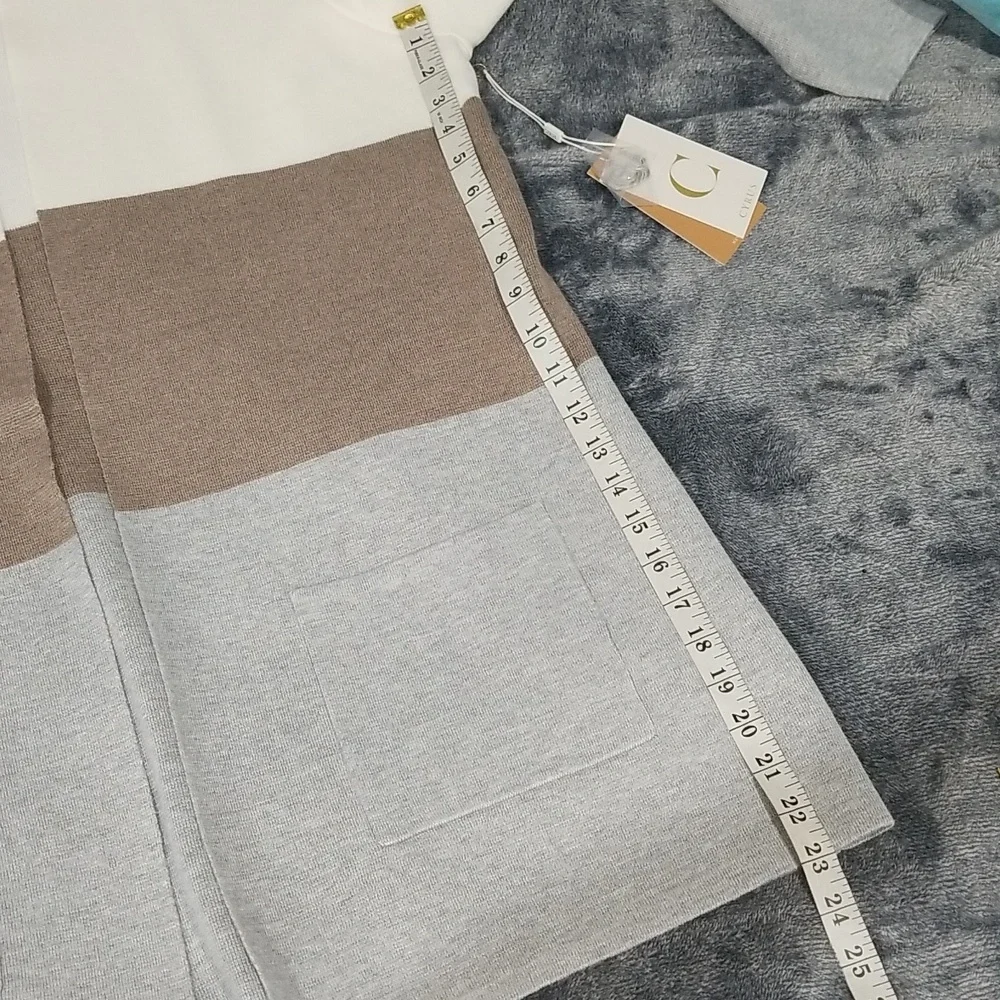 Cyrus Women's Cardigan Size L Cream Tan Gray - Picture 9 of 11